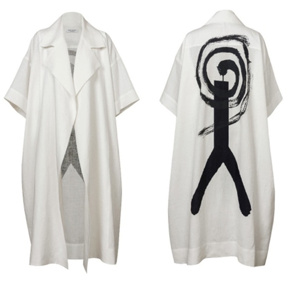 ISSEY MIHAKE IKKO TANAKA DUSTER LINEN VINTAGE JAPON 1996 COLLECTION WOMEN SIZE 6 - Picture 1 of 17